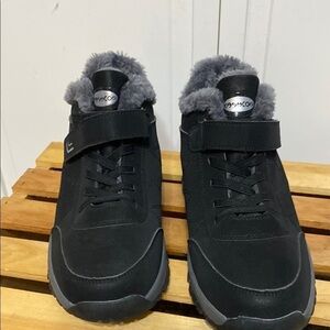 Eashcon Black and Gray Ankle Boots Faux Fur Lined Size 43 US 10-10.5